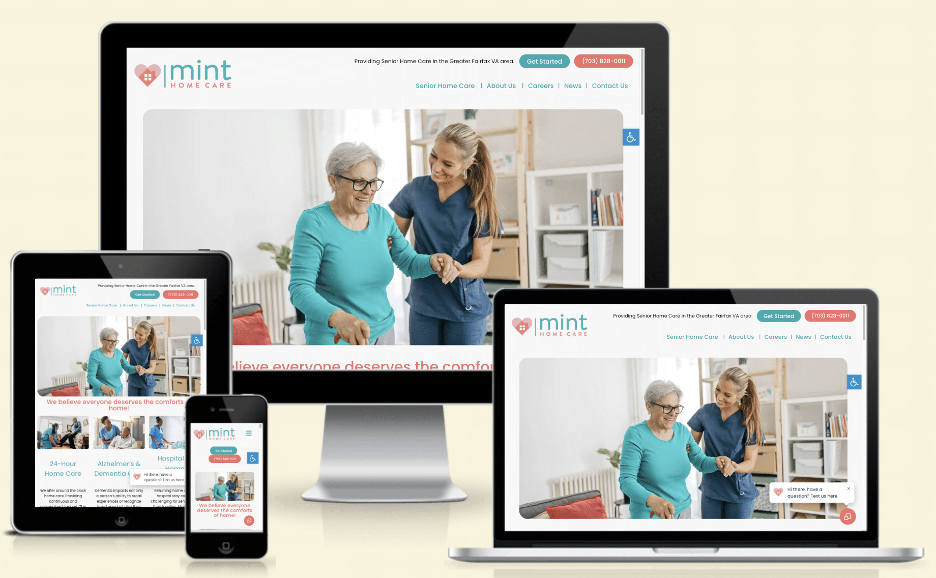 Home Care Website Design by Approved Senior Network, Mint Home Care